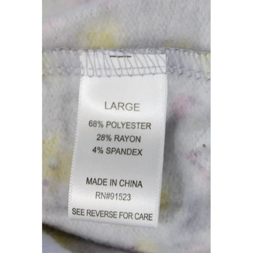 Emerson Road Womens Short Sleeve Floral Pajama Shirt Shorts Set Gray Size Large